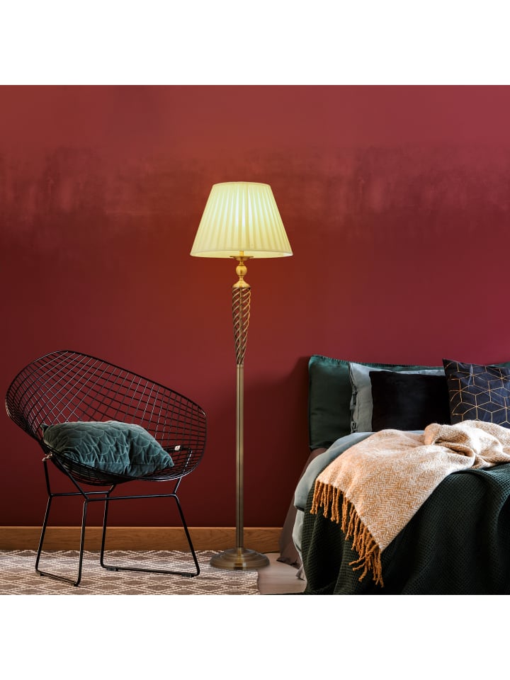 relaxdays Stehlampe Antik in Messing/ Weiß - (H)157 x Ø 42 cm günstig kaufen onesize