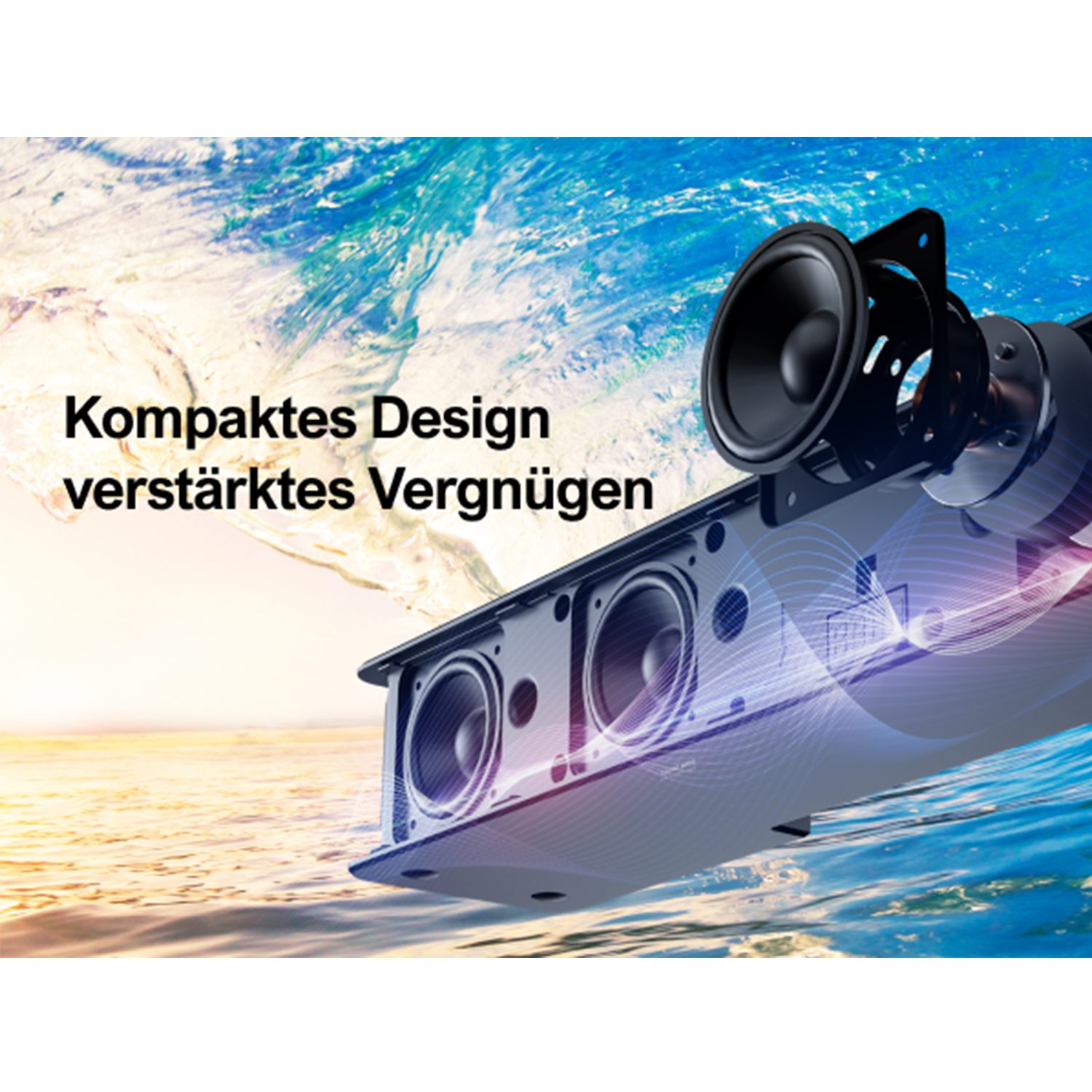 Ultimea Poseidon D60 5.1 Dolby Atmos Soundbar (3D Surround Sound TV Lautsprecher für Heimkino mit einstellbarem Bass)
