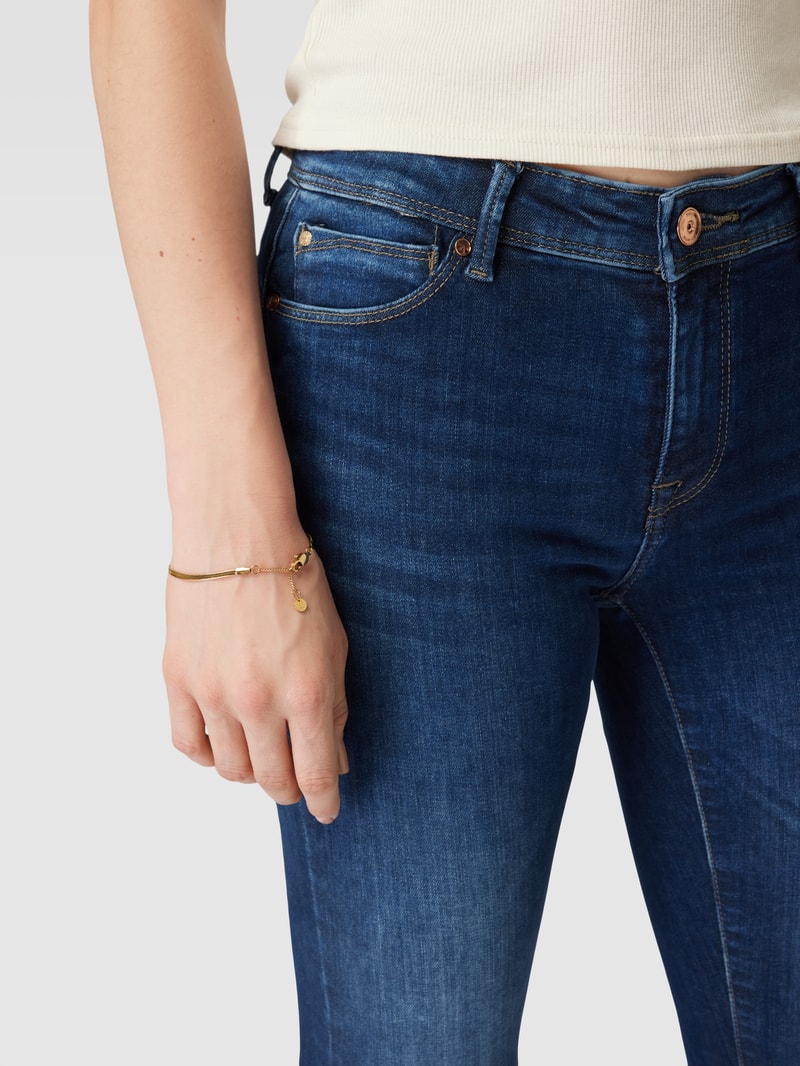 Slim Fit Jeans mit 5-Pocket-Design Modell 'PUSH' in dunkelblau