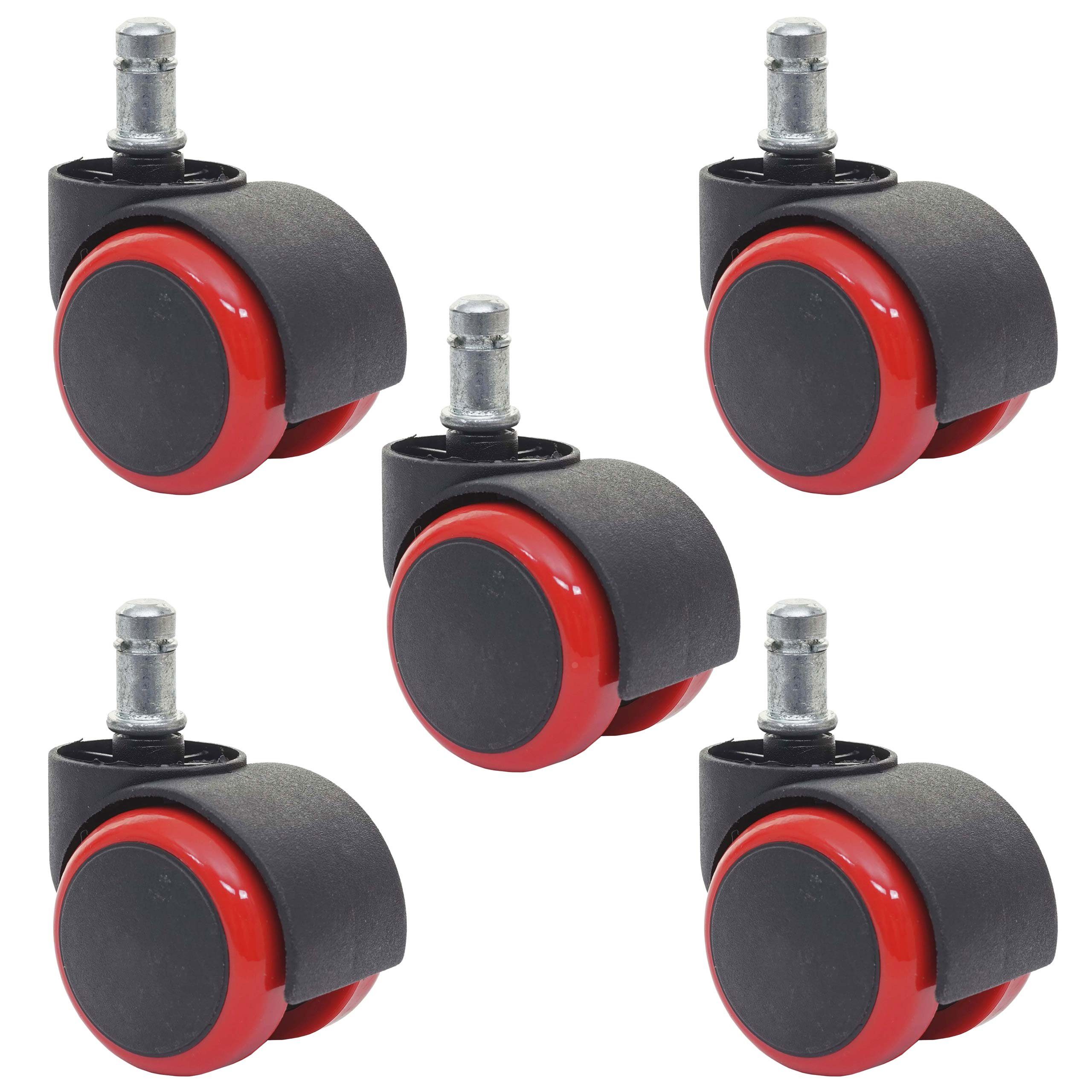 MCW Stuhlrolle Hartbodenrollen-5, (Set, 5-St., 5er), Schützt Ihren Hartboden, gute Leichtlaufeigenschaften, Doppelrollen