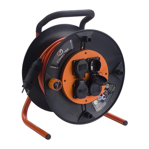Connectra 47.864.30 Kabelski kolut EXPERT PUR - 40 m - H07BQ-F - 3 G 1,5 mm² - oranžen