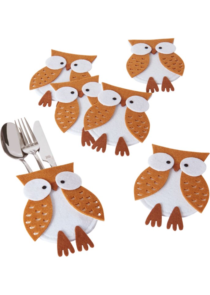 Besteckhalter im Eulen-Design (6er Pack)