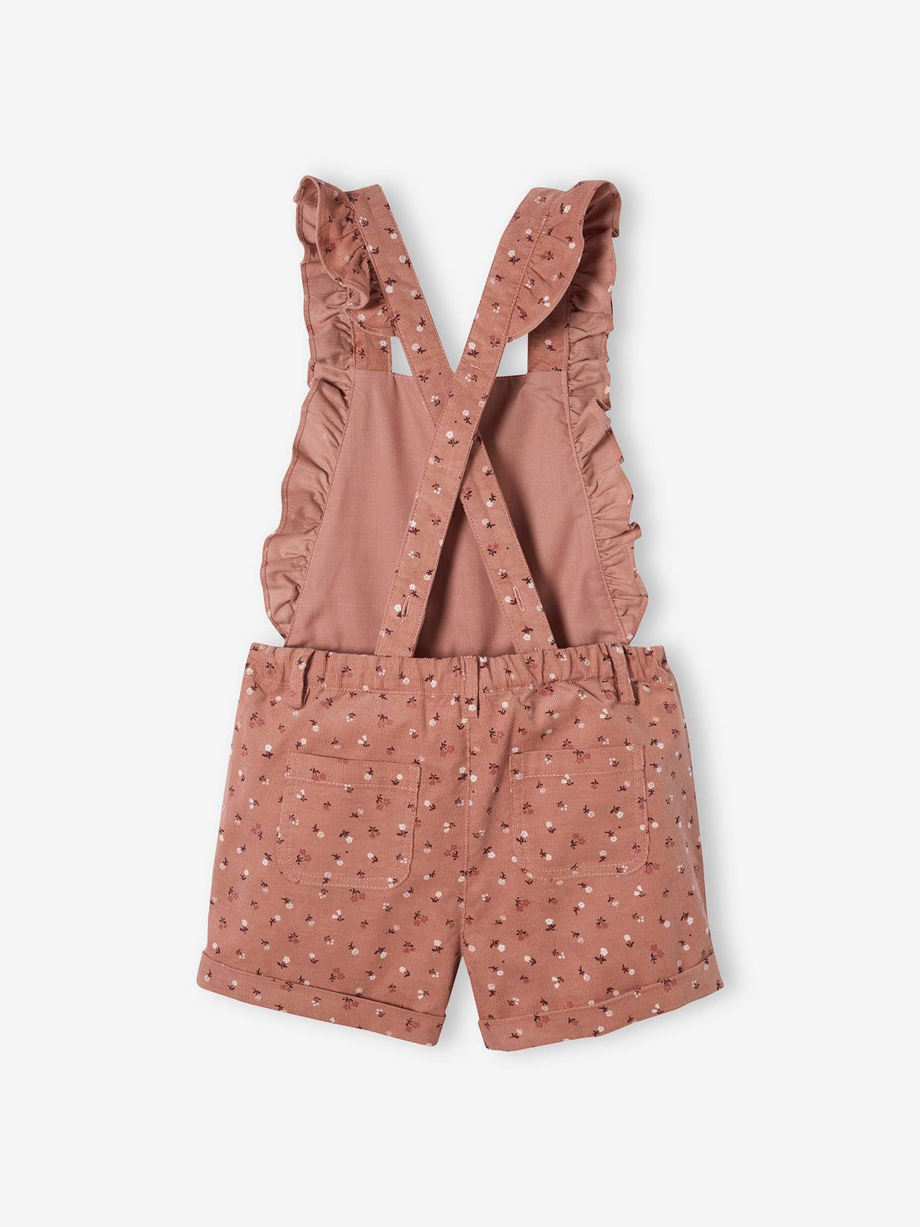 Vertbaudet Kurze Mädchen Cord-Latzhose - rosa