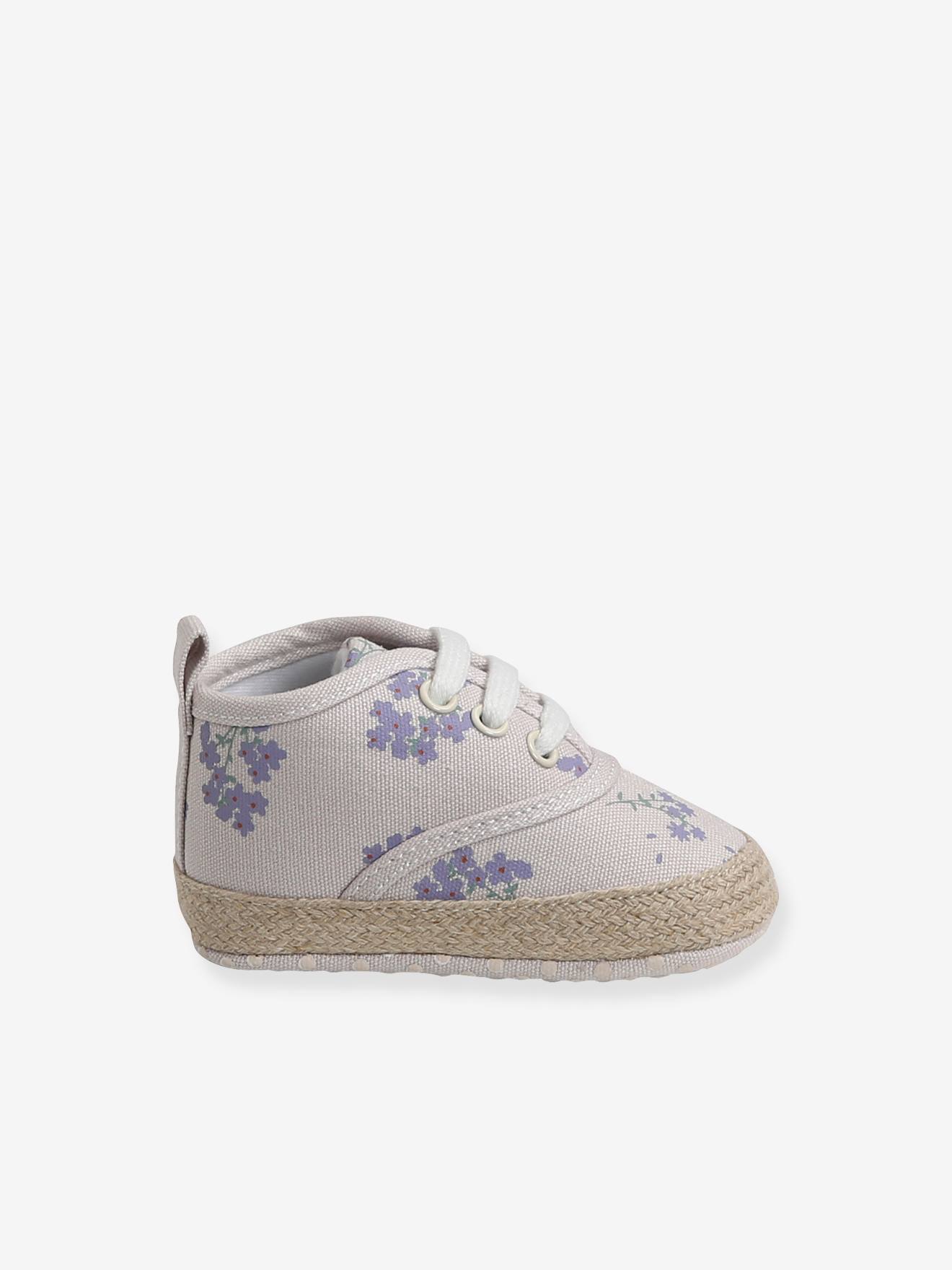 Chaussons lacés souples bébé fille lilas