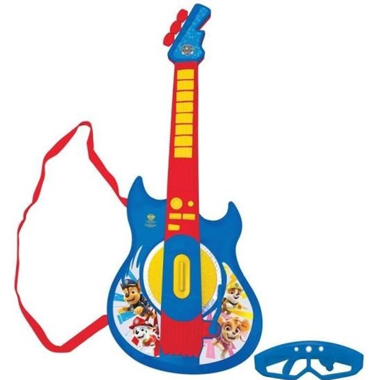 * Une super guitare électronique Pat patrouille et des lunettes avec micro pour découvrir la musique en s'amusant et avec style ! bleu
