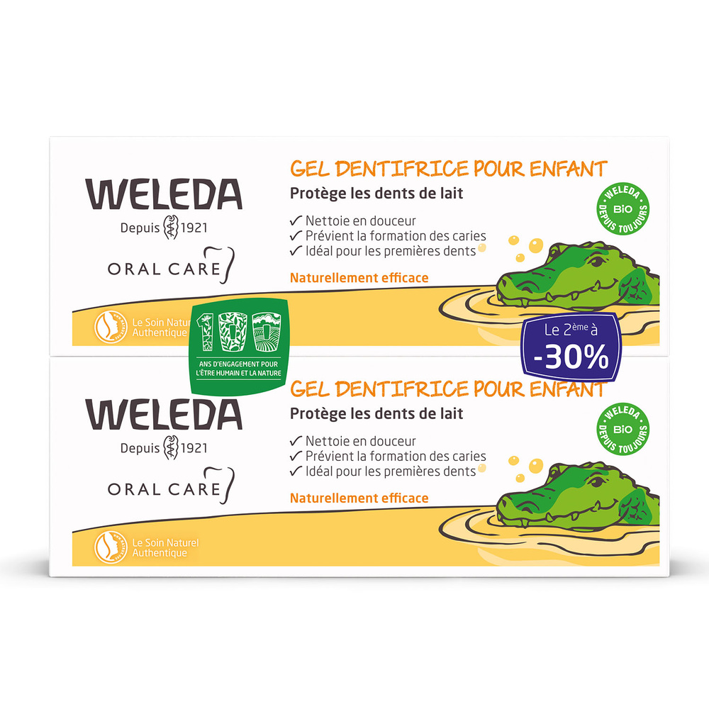 WELEDA Duo Gel dentifrice pour Enfant -  2 x 50 ml Dentaires