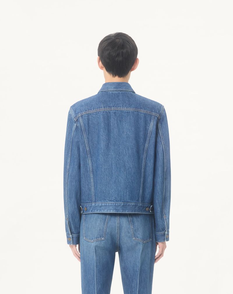 Valentino denimjack met V-gouden accenten