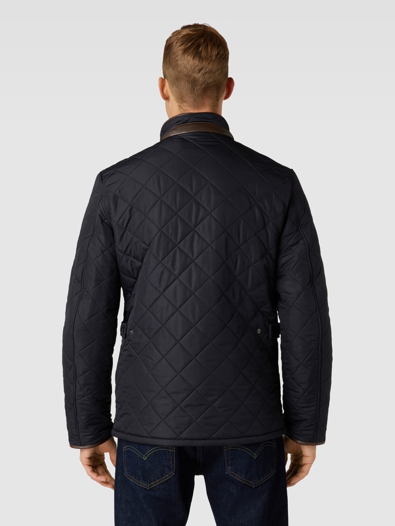 Steppjacke mit Stehkragen Modell 'POWELL' in marineblau