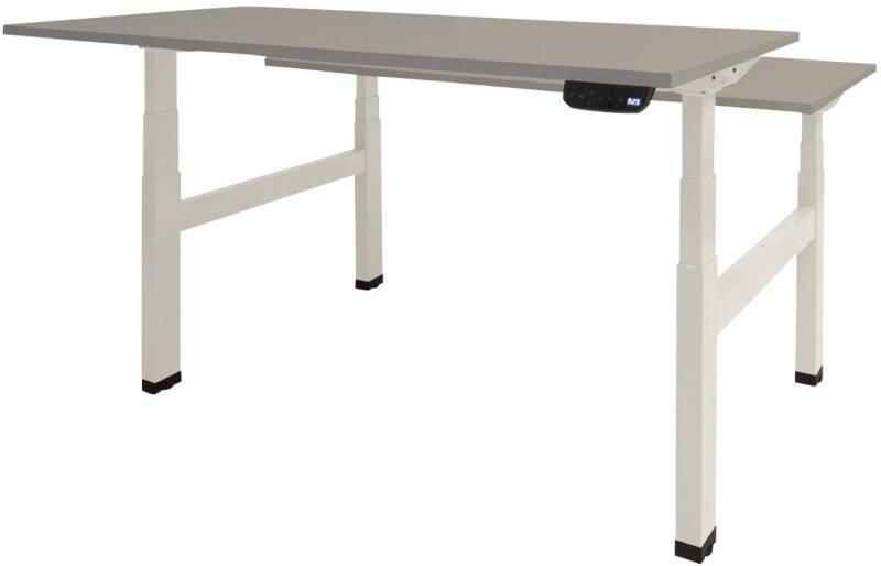 Schaffenburg Höhenverstellbar Sitz-Stehschreibtisch Rechteckig Holz Weiß T-Fuß 1.800 x 800 x 645 mm