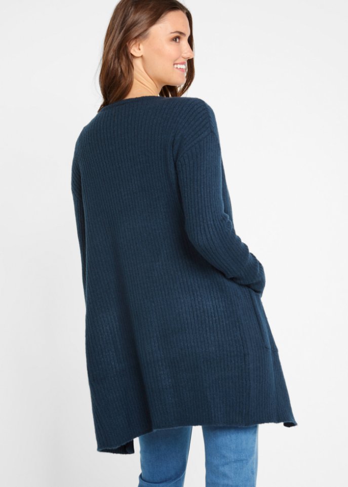 Strickjacke in breiter Rippenstruktur