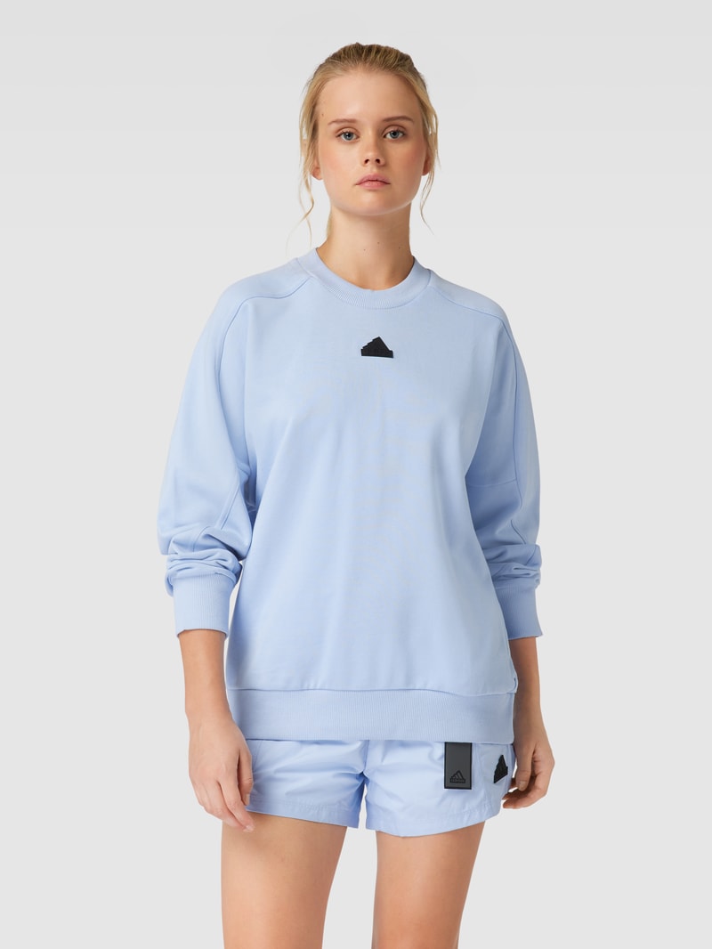 Sweatshirt mit Label-Detail in hellblau