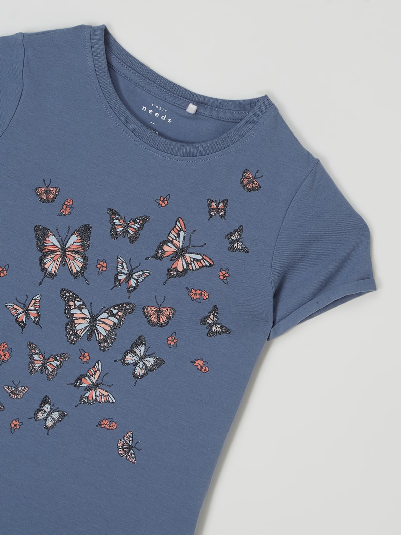 T-Shirt mit Print Modell 'Vix' in violett