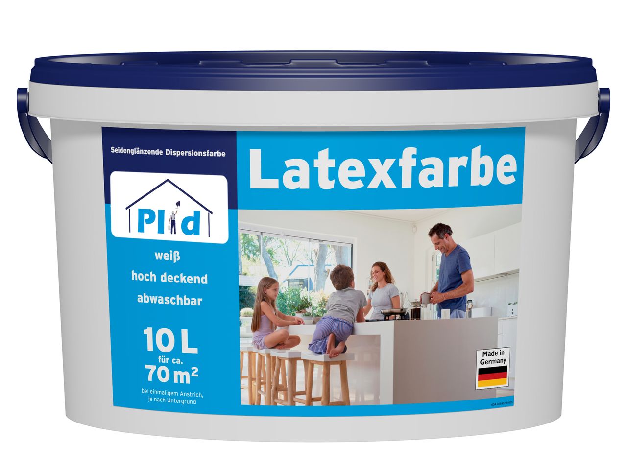 Plid Premium Latexfarbe abwaschbare Wandfarbe Küchenfarbe Weiß