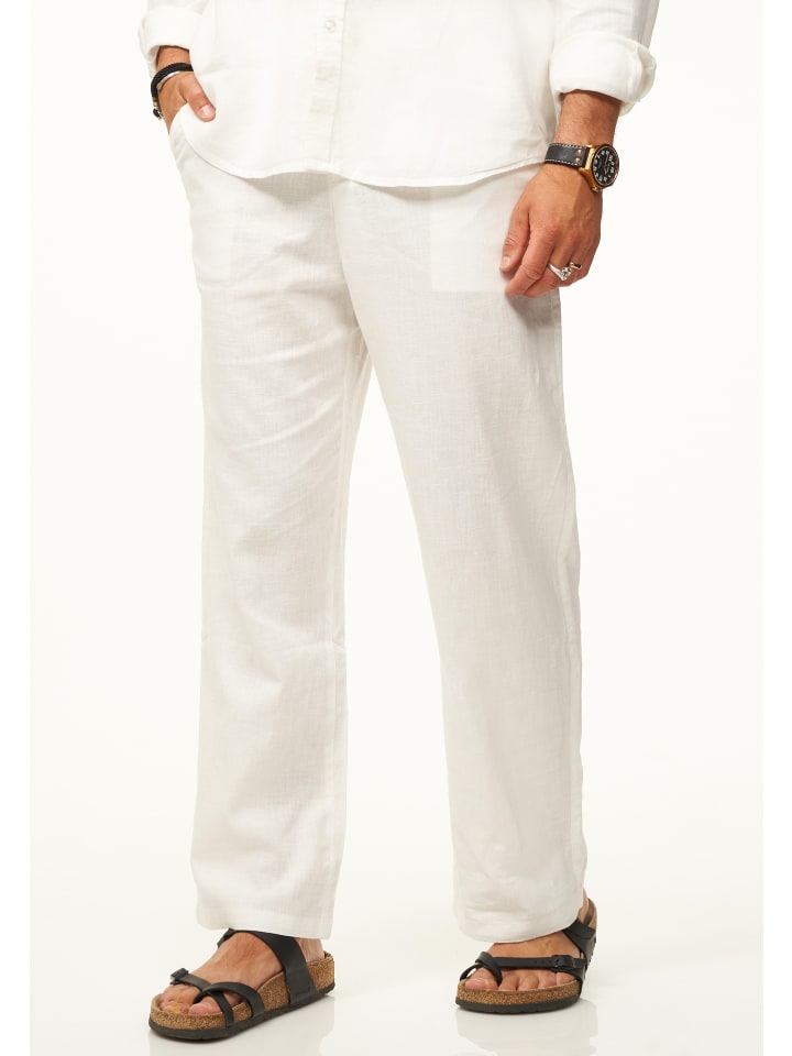 DAILY COTTON Leinenhose - für Herren aus 100% Leinen luftige Sommerhose in Weiß günstig kaufen
