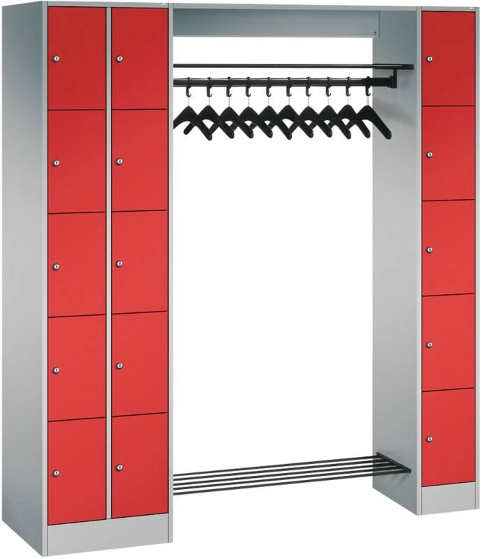 C P Serie 8070 Metall Schließfach 15 Türen Zylinderschloss 2.100 x 480 x 1.950 mm Weiß