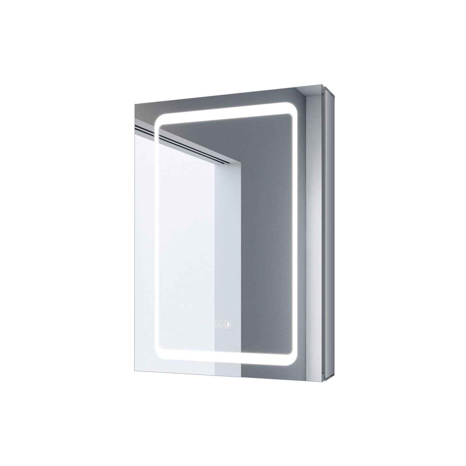 SONNI Spiegelschrank Bad Badezimmer Spiegelschrank mit LED Beleuchtung Aluminum
