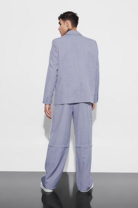 Zweireihiger strukturierter Oversize Blazer