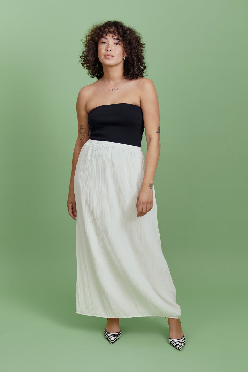 Crinkle maxi skirt