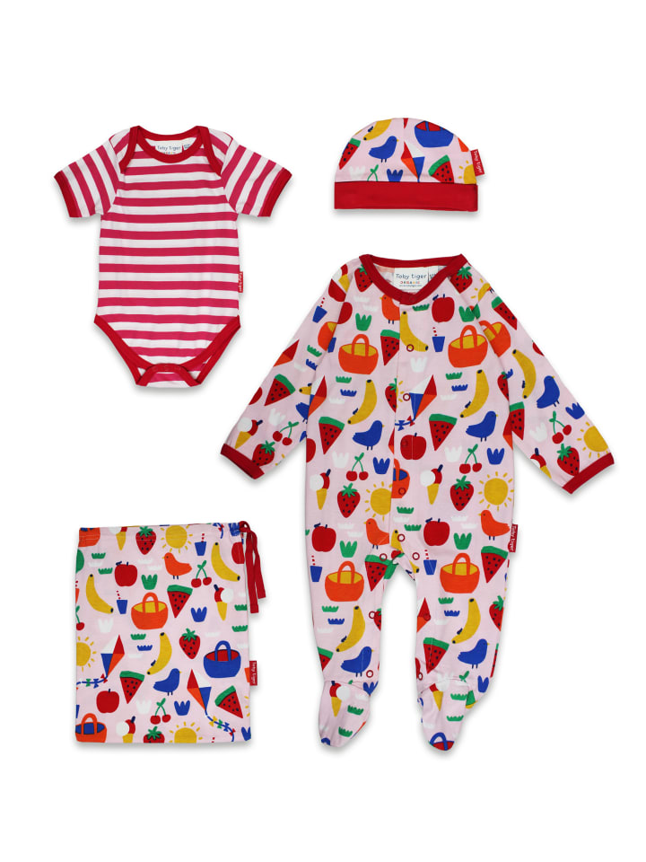 Toby Tiger Geschenkset mit Picknick Print in rosa günstig kaufen
