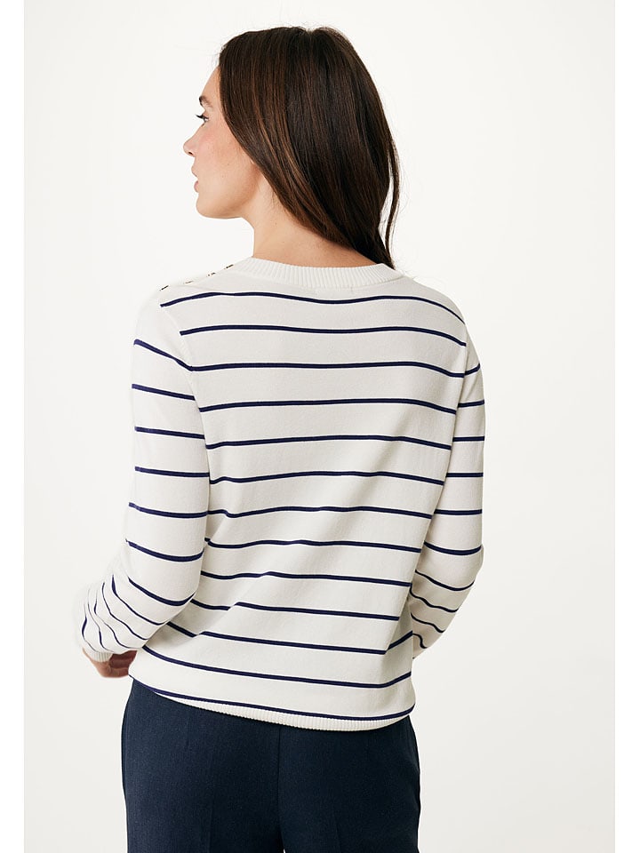 Mexx Pullover in Weiß/ Dunkelblau günstig kaufen