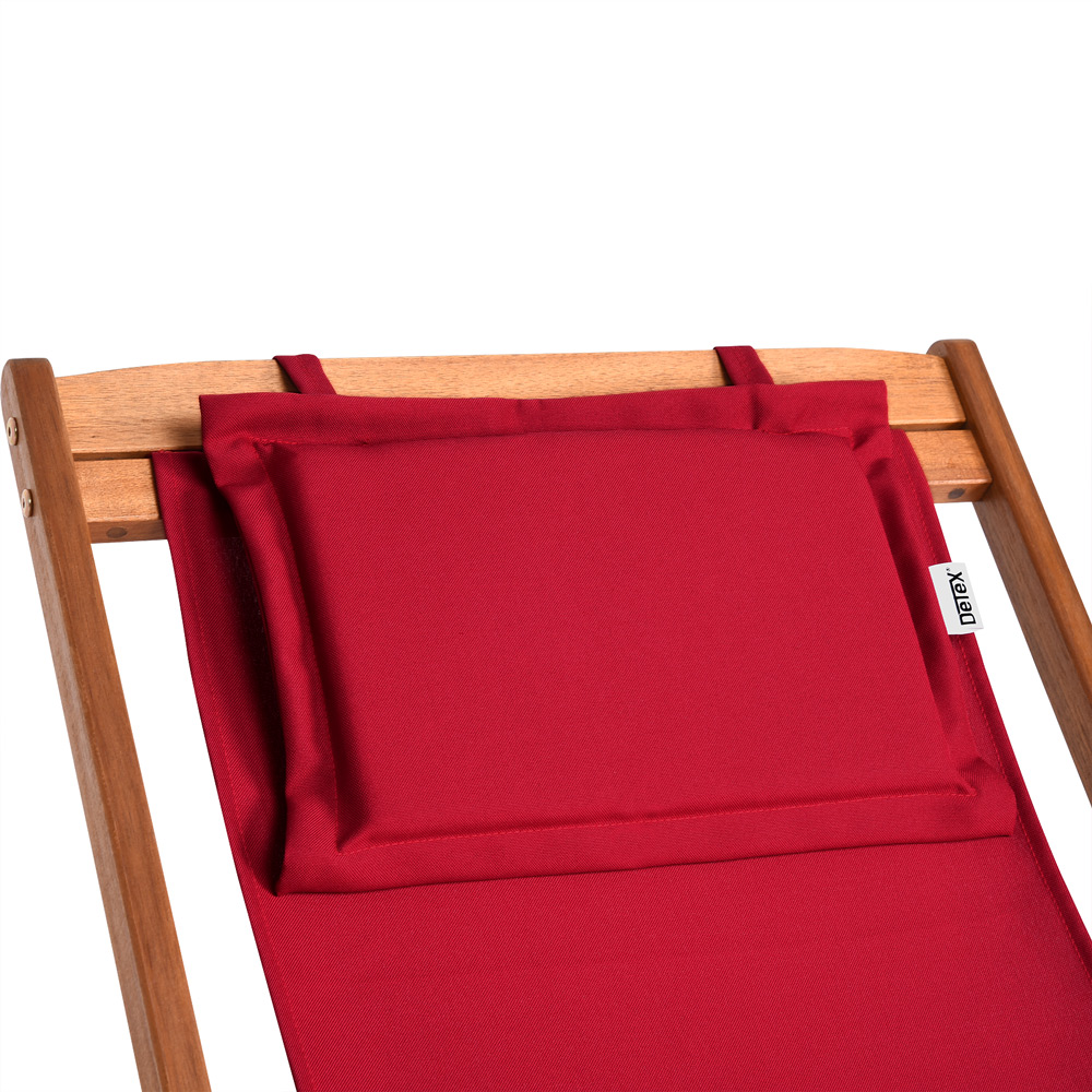 Casaria Sonnenliege Rot Akazienholz