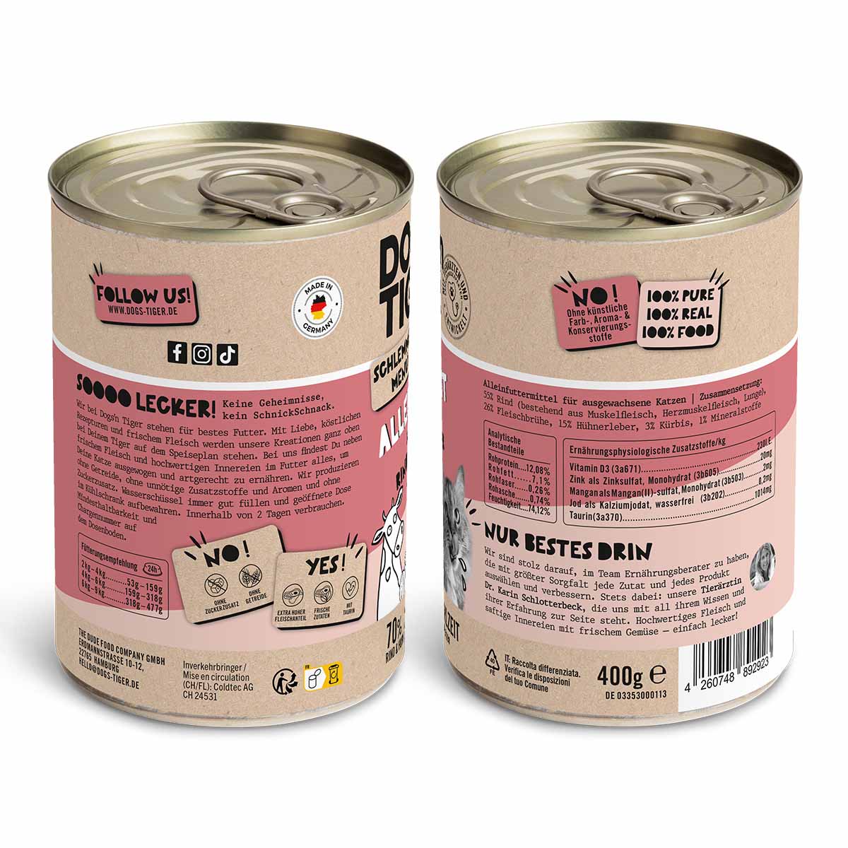 Dogs'n Tiger Schlemmermenü Allerliebst Rind & Kürbis bei ZooRoyal