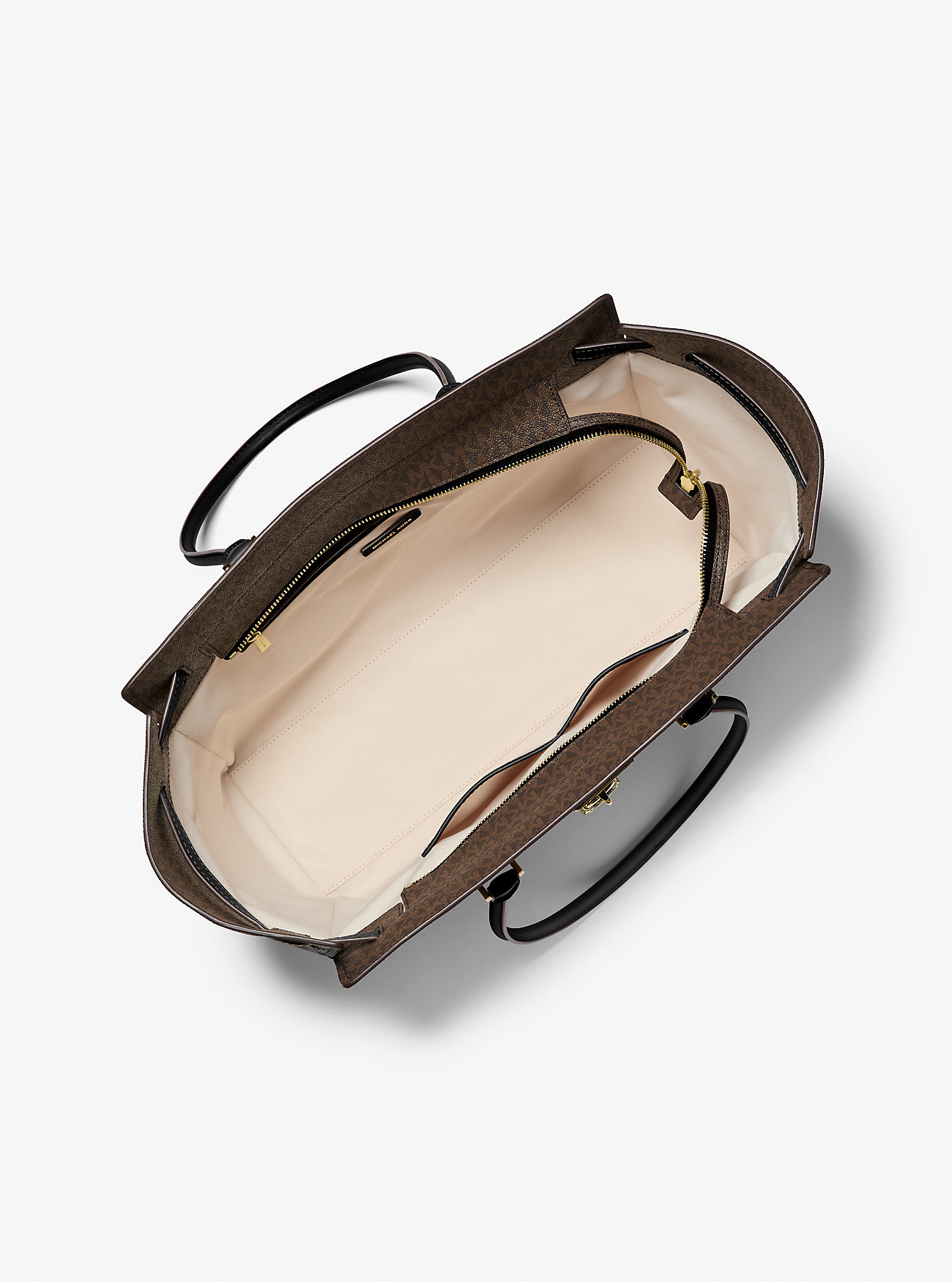 Hamilton Moderne Stor Tote Bag med Signaturlogo - BRUN/SVART