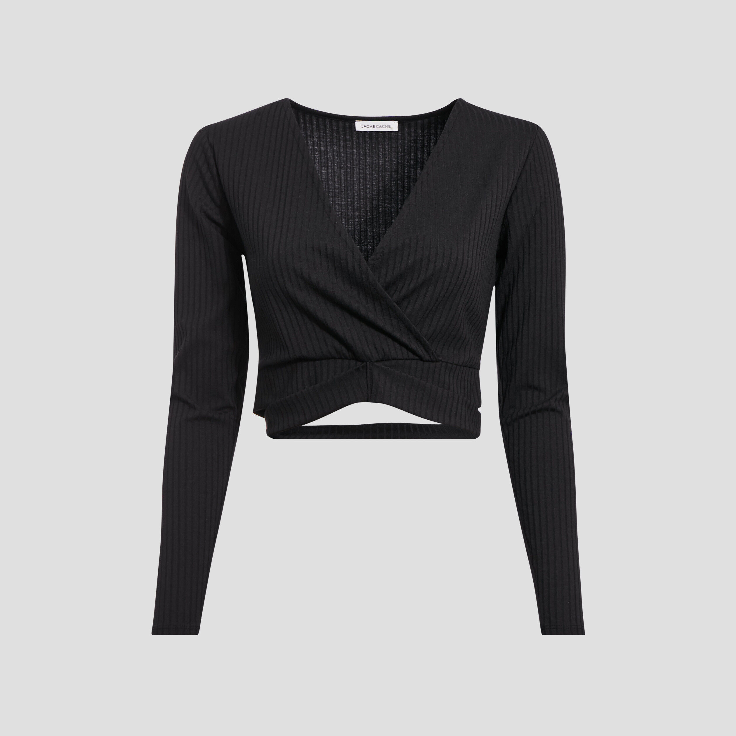 T-shirt manches longues noir femme | Cache Cache