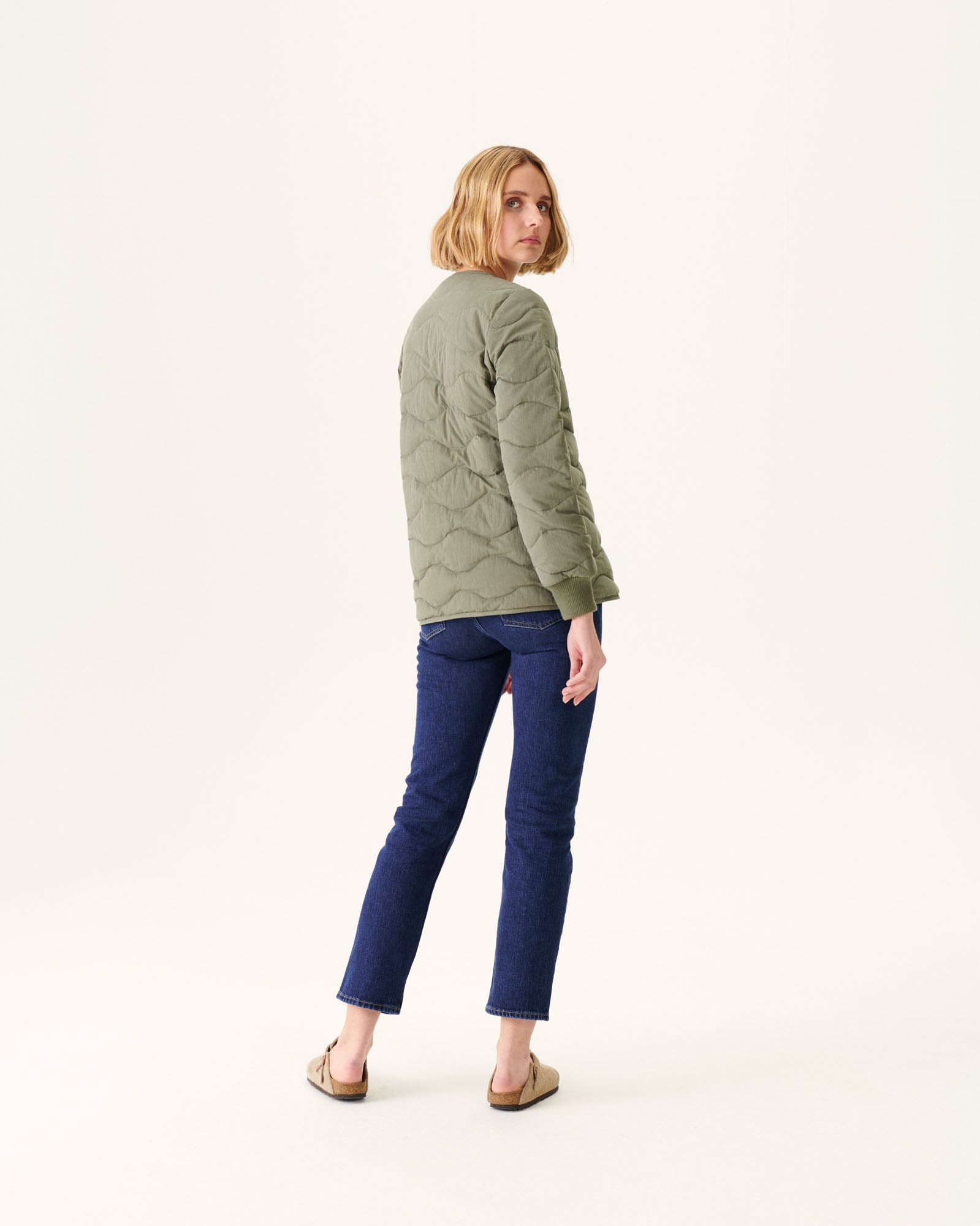 Veste zippée Col V Army Alexia