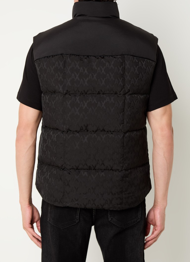 Gilet trapuntato Armani Exchange con imbottitura in piuma e stampa logo