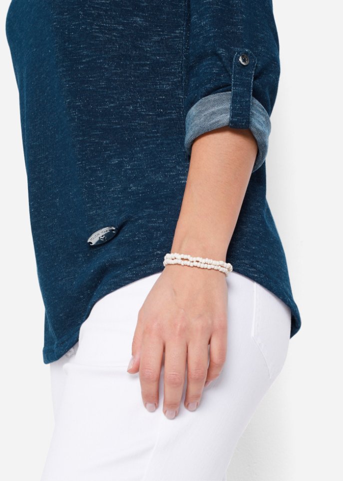 Langarmshirt mit Knopfleiste