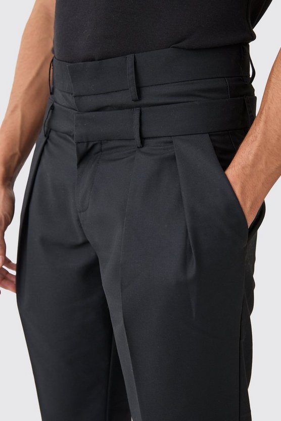 Gerade Hose mit doppeltem Bund