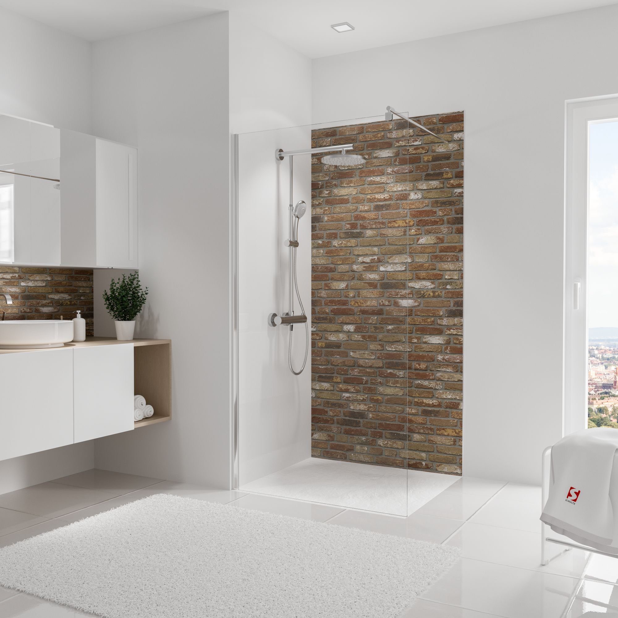 Schulte Badrückwand DecoDesign Dekor Klinker, (1-tlg), Wandverkleidung, fugenloser Fliesenersatz, Duschrückwand