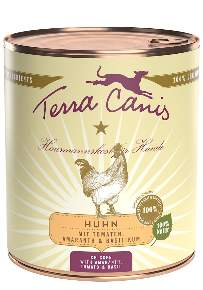 Terra Canis Hundenassfutter Terra Canis Classic Adult 6x800g Huhn mit Tomaten, Amaranth & Basilikum