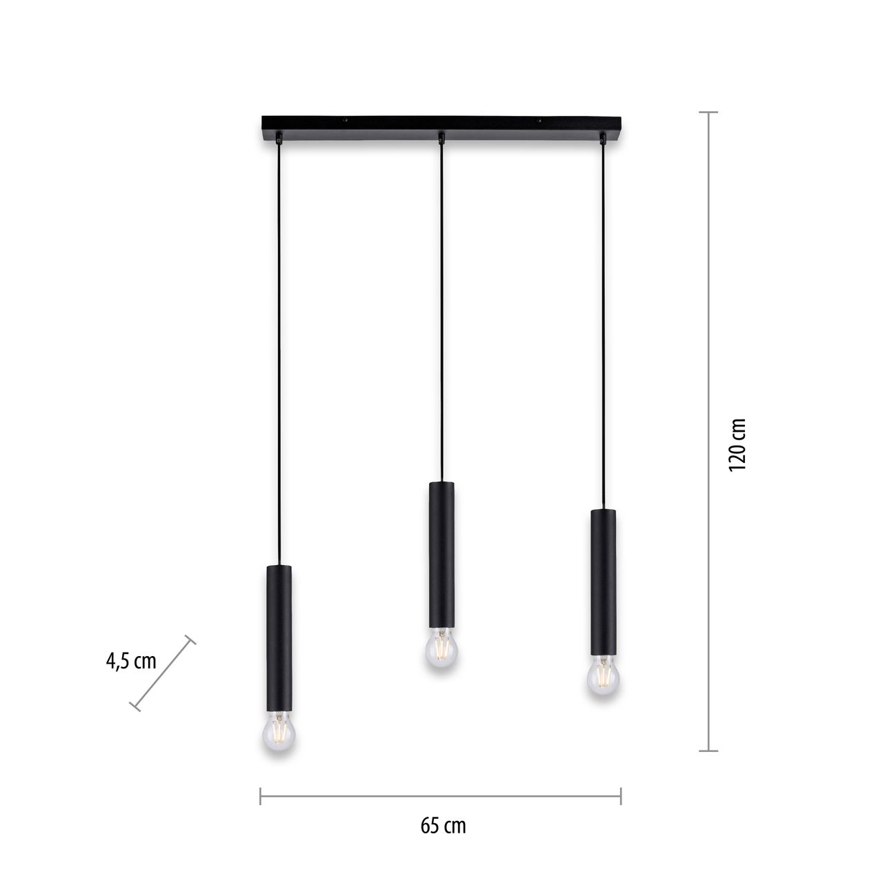 JUST LIGHT LeuchtenDirekt Pendelleuchte BRUNA, 3-flg., 3xE27/60Watt, Innenleuchte, IP20