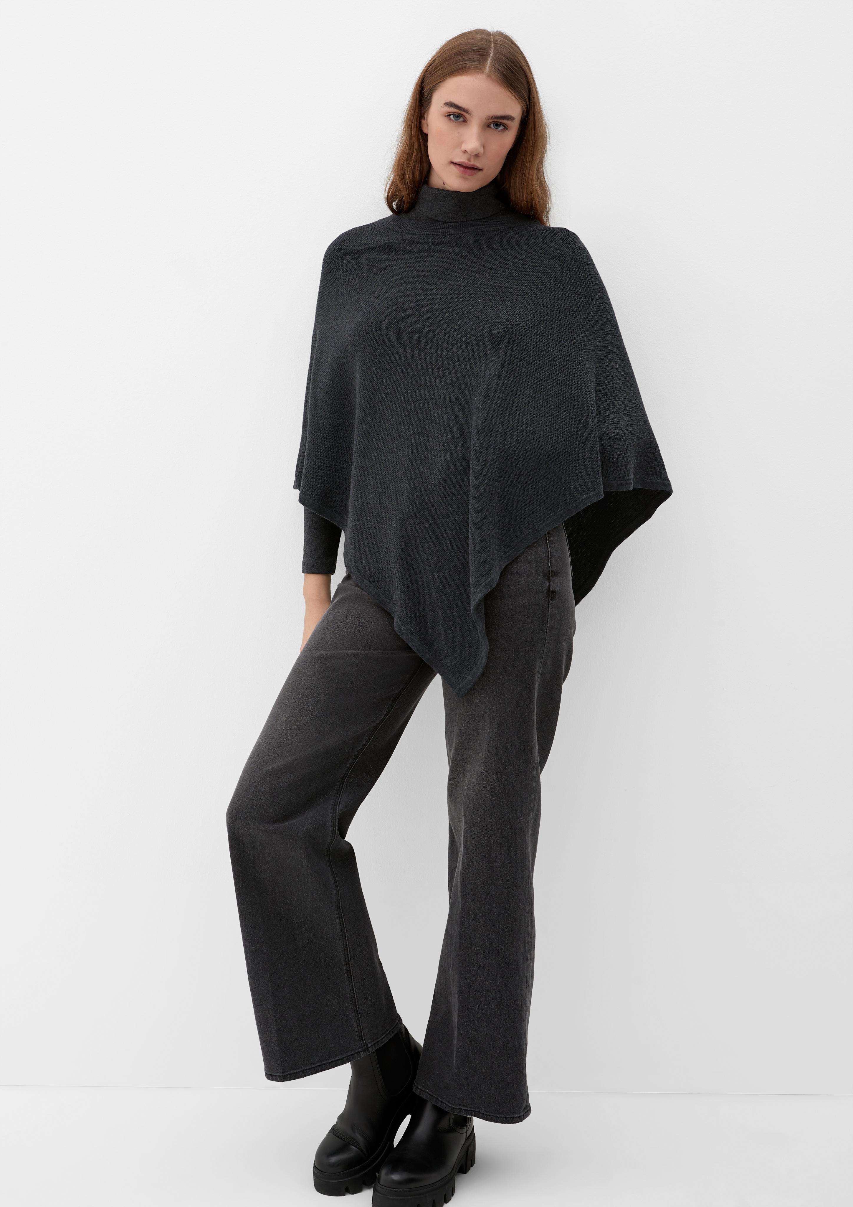 Poncho mit Strickmuster  2125708-9898