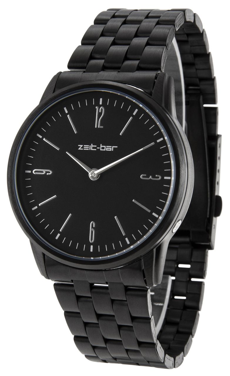Zeit-Bar Funk-Armbanduhr, Metall-Gehäuse, Edelstahl-Uhrband