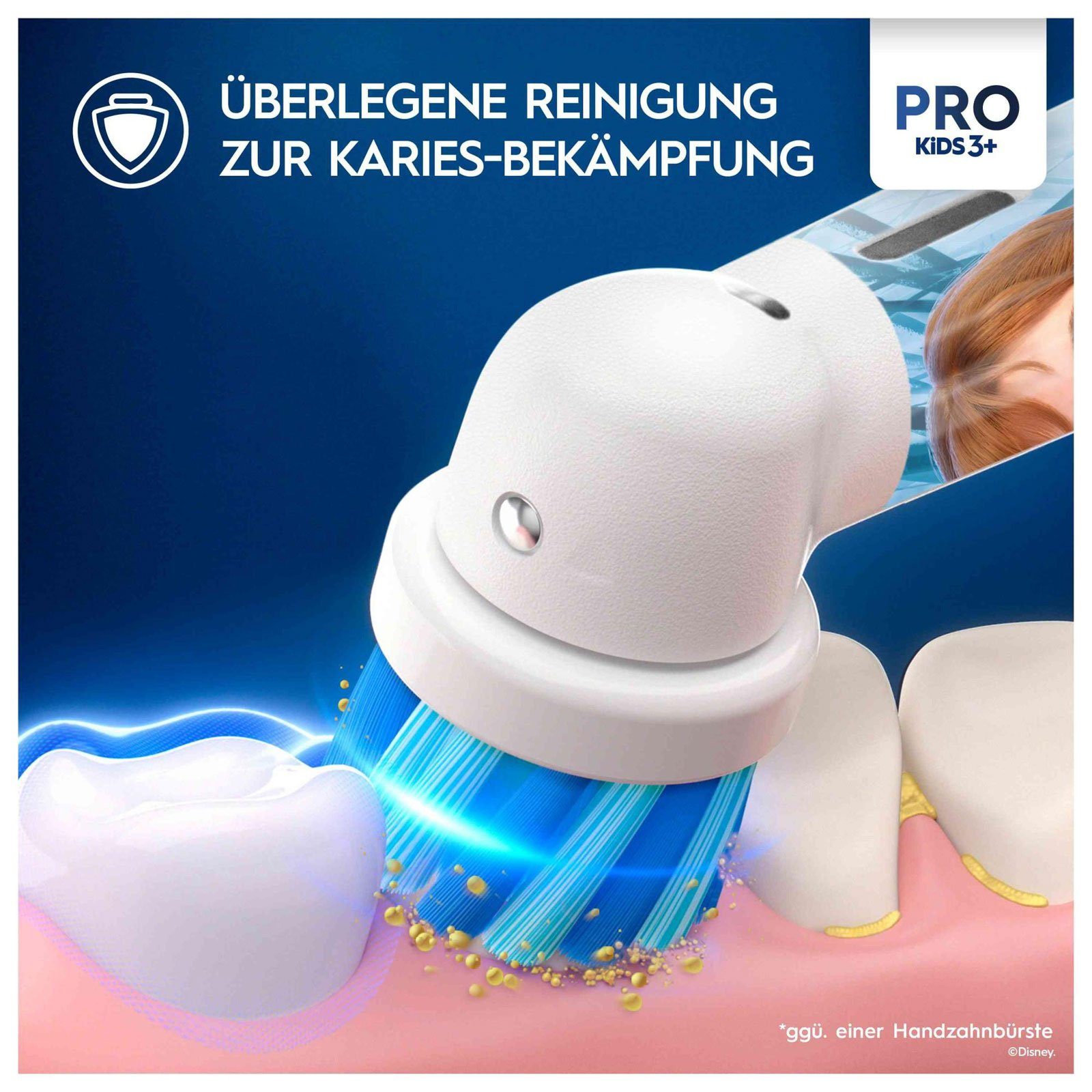 Braun Elektrische Zahnbürste Pro Kids  Frozen, 2 Putzprogramme, Wiederaufladbare Zahnbürste