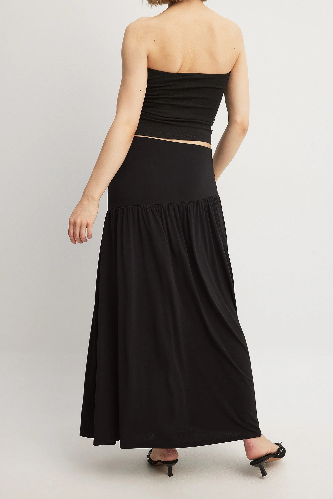 Flowy Dropped Waist Maxi Skirt
