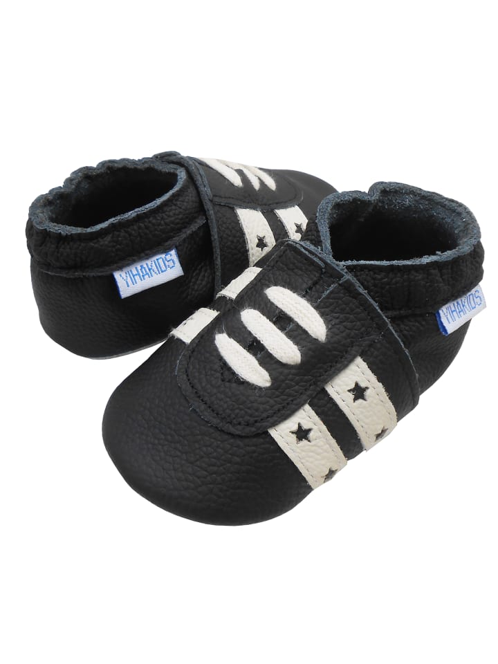 Yalion Baby Leder-Krabbelschuhe in Schwarz günstig kaufen 17/18