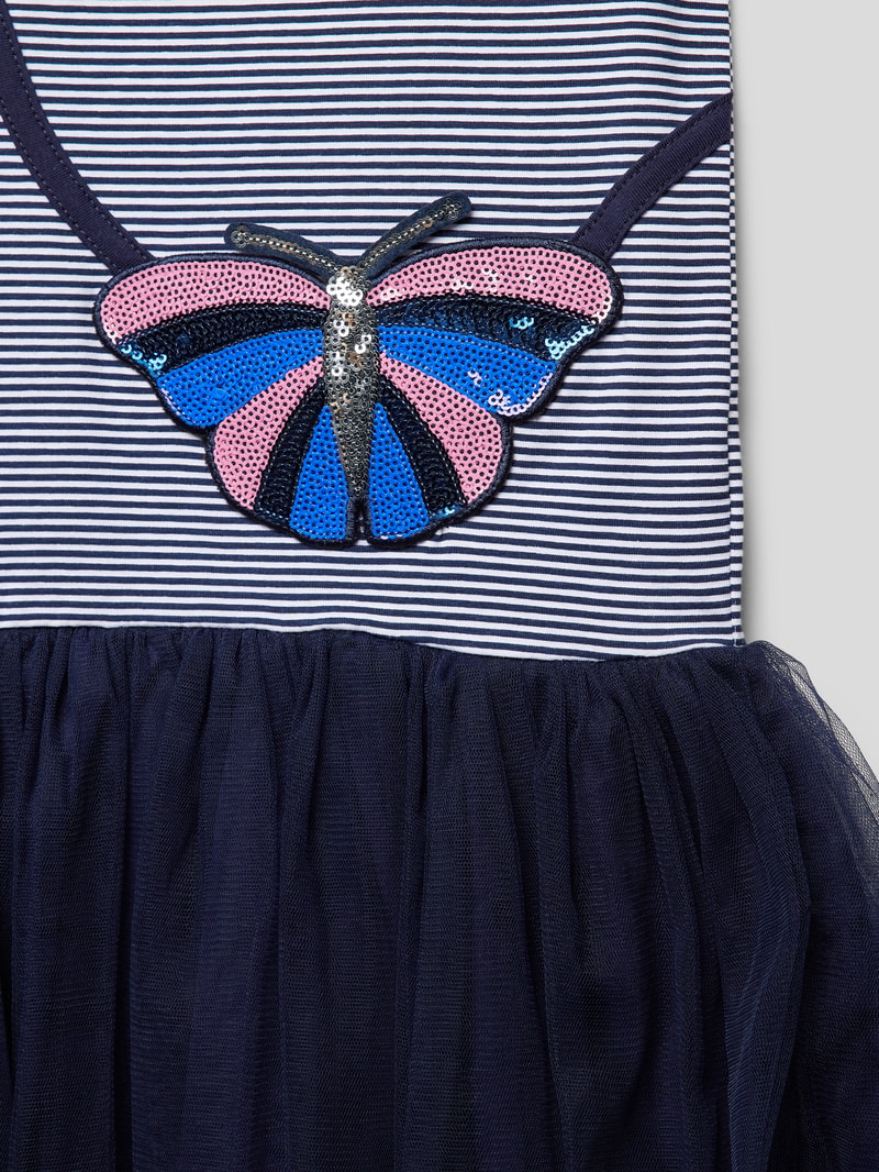 Minikleid mit Streifenmuster in marineblau