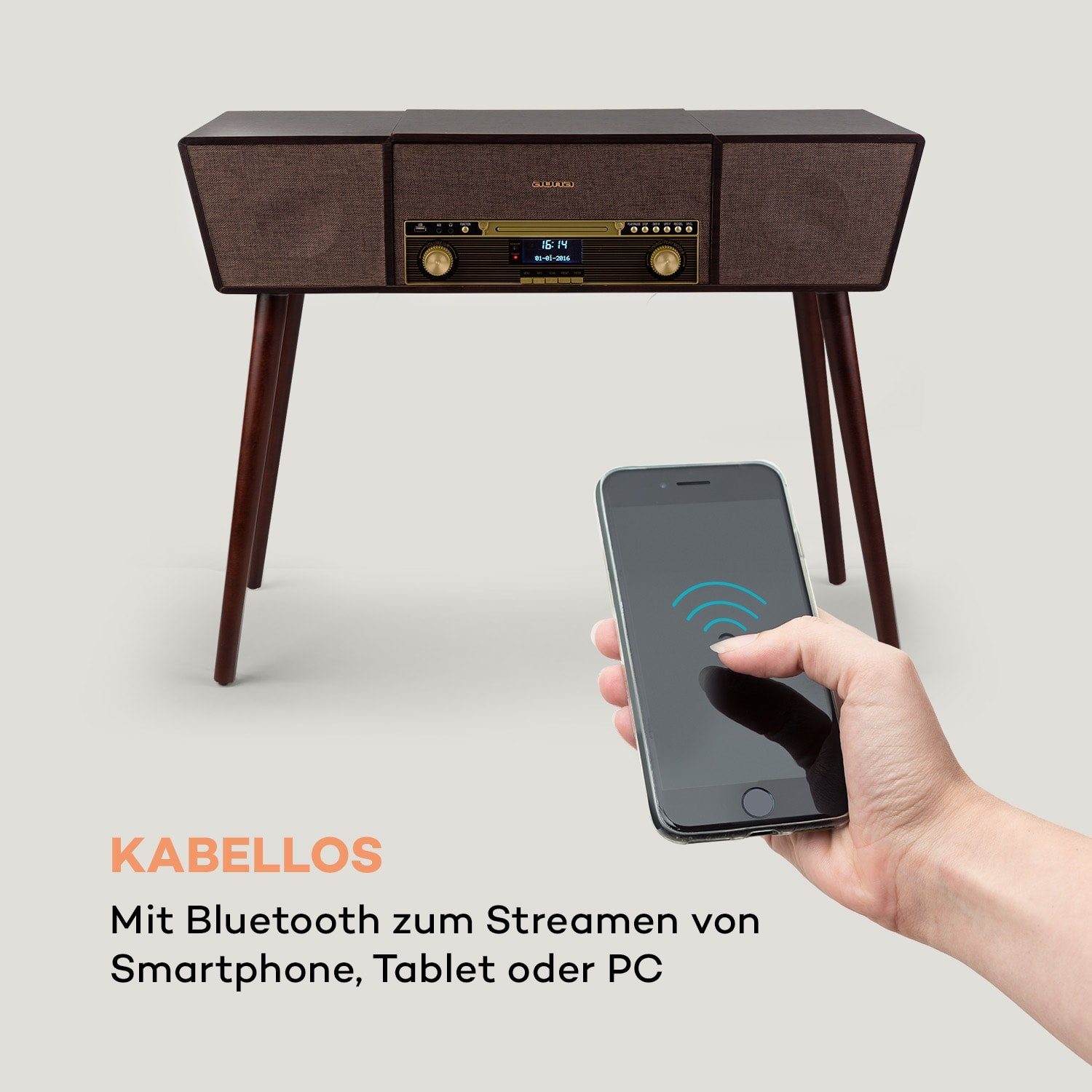 Auna Belle Epoque 1912 Plattenspieler (Bluetooth)