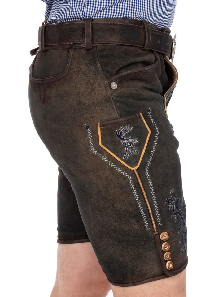 KRÜGER Lederhose 961367 in dunkelbraun günstig kaufen
