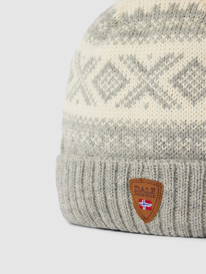 Beanie mit Allover-Muster Modell 'CORTINA' in hellgrau