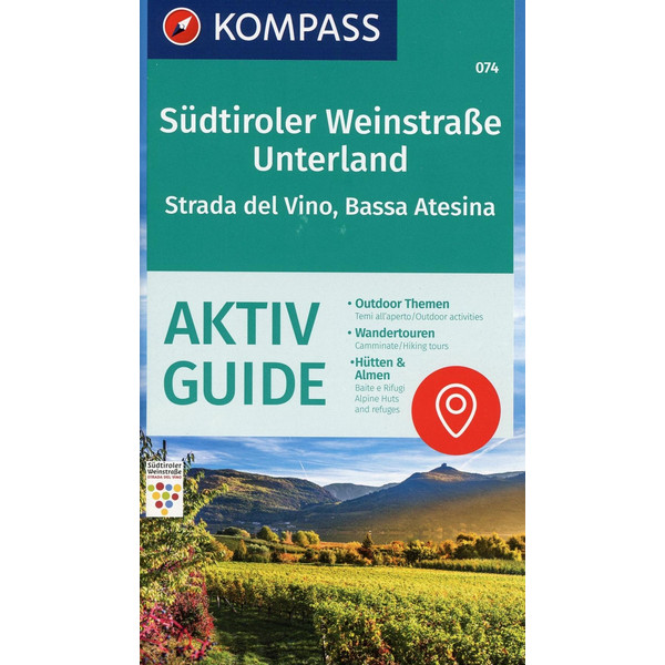 KOMPASS Wanderkarte Südtiroler Weinstraße, Unterland, Strada del Vino, Bassa Atesina 1:25 000 - Wanderkarte