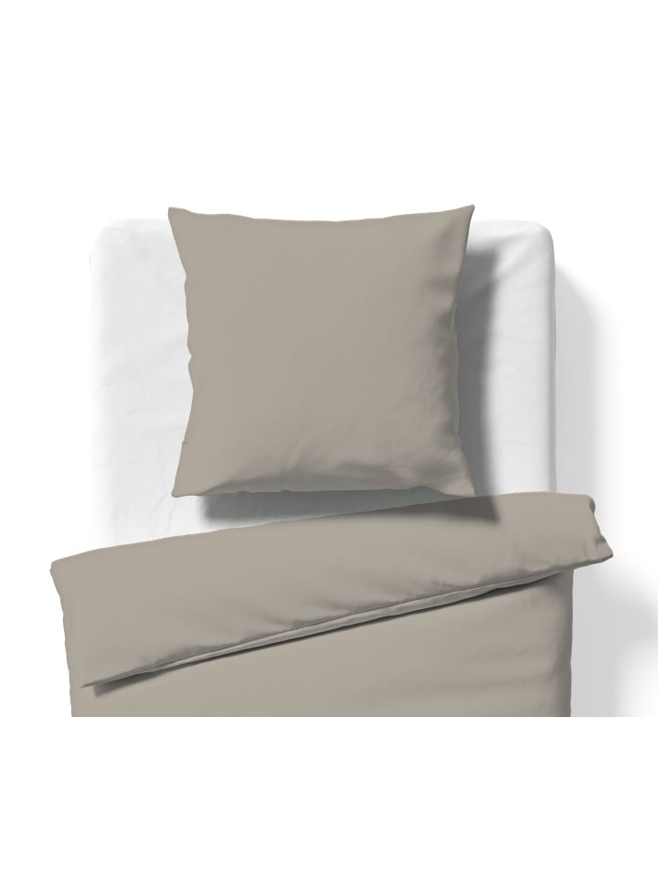 JACK 2er Set Renforcé Kissenhülle Kissenbezug in Taupe günstig kaufen