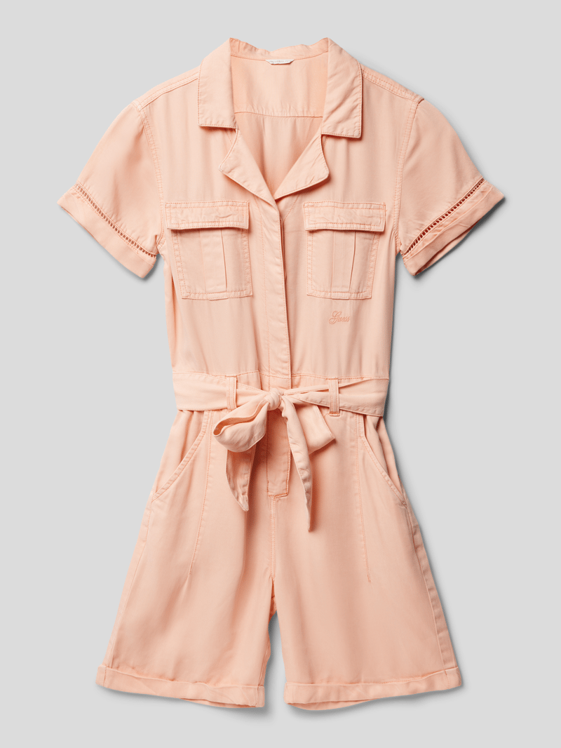 Playsuit mit Bindegürtel in apricot