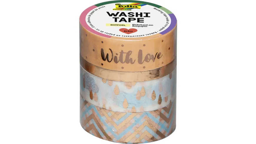 folia Washi-Tape 4er-Set Hotfoil rosegold 20 m