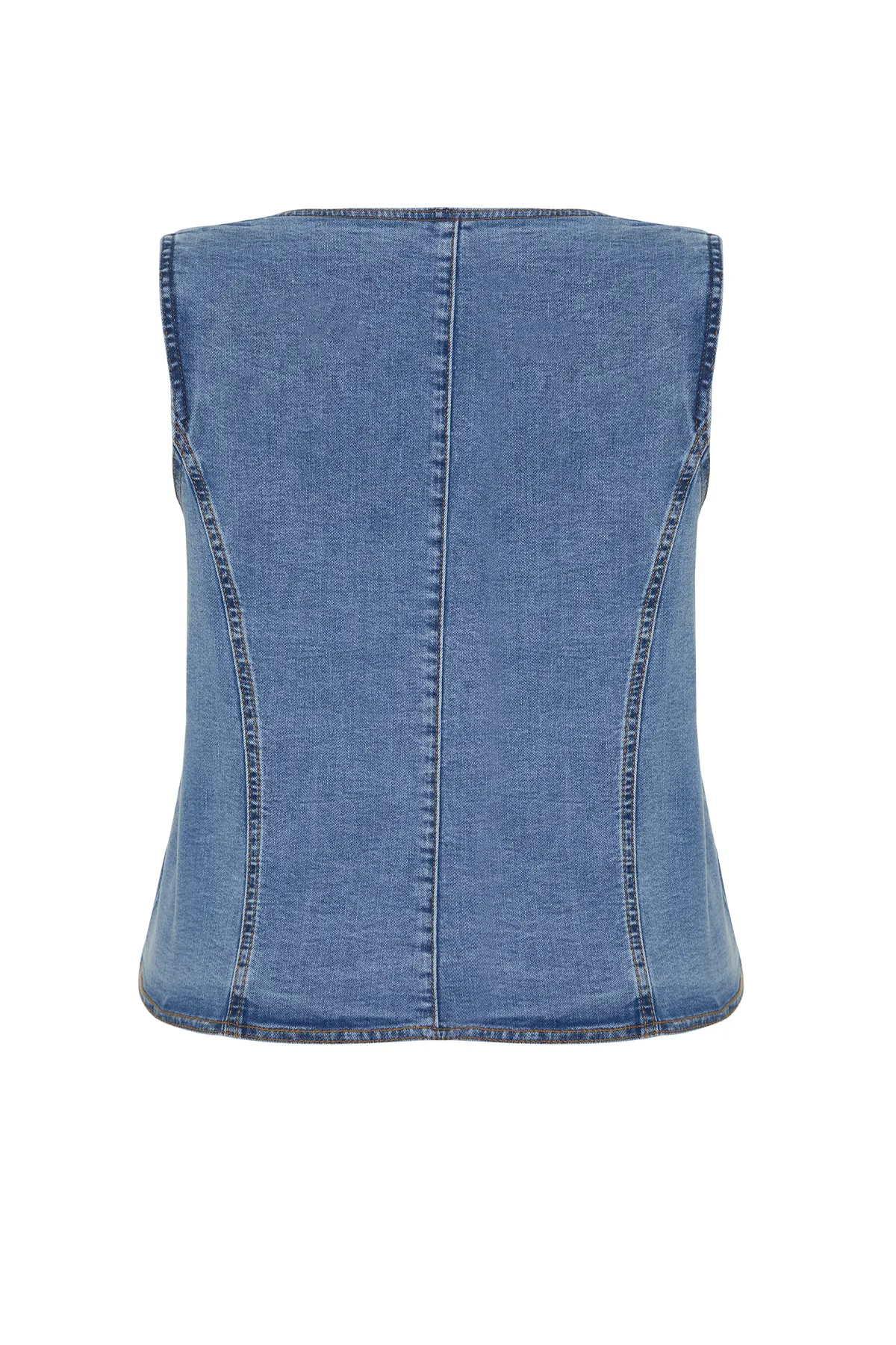 Trendyol Curve  Blaue Jeansweste TBSSS24BH00002