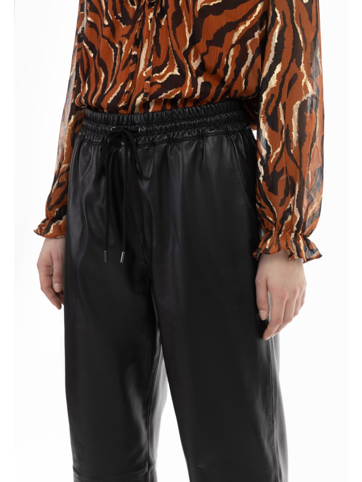 faina Lederhose in Schwarz günstig kaufen L